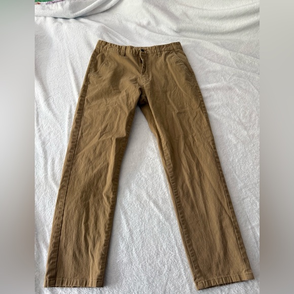 Plaid + Plain Other - Plaid + Plain Khaki Slim fit Stretch Flat Chino  Pants 30x28